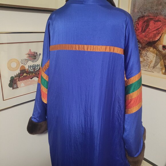 Vintage Plus 80's Oversized Reversible Faux Fur and Acetate Raincoat/Winter Coat - Picture 6 of 10